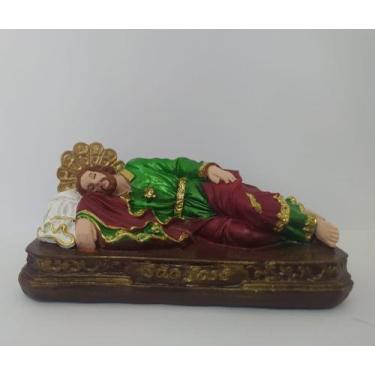 Imagem de Imagem Estatueta São José dormindo 12cm Resina Alta Qualidade - acarya