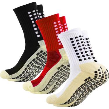 Imagem de Kit 3 pares Meias esportivas antiderrapante Pilates idosos Hidroginást