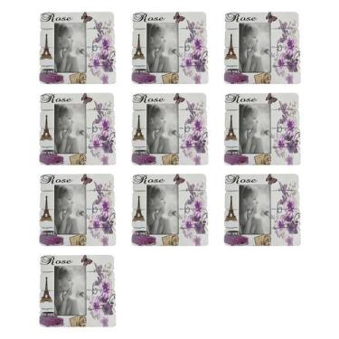 Imagem de Porta Retrato 10x15 Moldura Paris Kit 10 Unidades Flores Fotografia De