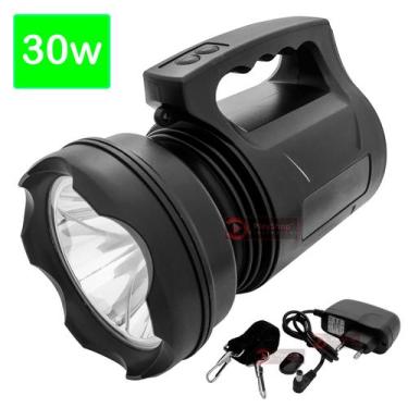 Imagem de Lanterna tática Farolete Holofote Farol Recarregável Super LED 30W Mai