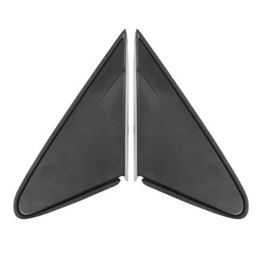 Imagem de VekAuto 1 par de acabamento triangular de canto retrovisor lateral compatível com Chevrolet Cruze 2011-2016, plástico durável, preto, lado esquerdo, direito, painel de capa