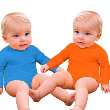 Imagem de Kit 2 Unidades Body Bebê Infantil Manga Longa Praia Banho Piscina Cria