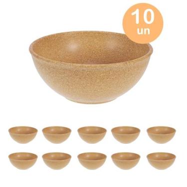 Imagem de 10un TIGELA 500ml BOWL CUMBUCA VASILHA CALDO MARROM CLARO - Evo