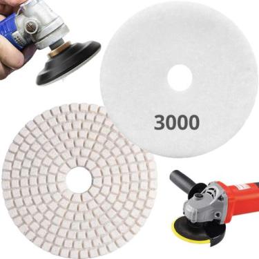 Imagem de 1 X Lixa Discos Grão 4 Pol.100mm Diamantada Liso Polir Lixadeira Grani