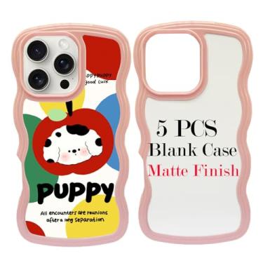 Imagem de JUSTRY 5 peças de sublimação blanks capa de telefone capa de telefone imprimível projetada para iPhone 16 Pro Max, capa de borracha macia de 6,9 polegadas + inserção de alumínio, impressão