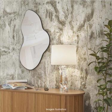Imagem de Espelho Decorativo Orgânico com Painel 90cm MDF Preto Fosco - Móveis D