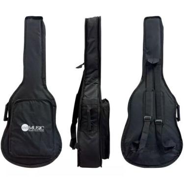 Imagem de Capa Bag Almofadada Cargo Para Violão Folk e Classico Ny-600 Preto Com