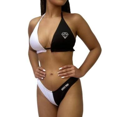 Imagem de Biquíni Cortininha com Bojo 2 tonos Preto - Gringas Model