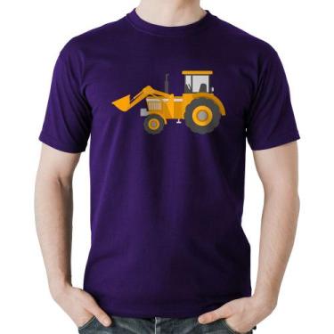 Imagem de Camiseta Algodão Trator Pá Carregadeira Amarelo - Foca na Moda, Roxo, 