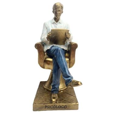 Imagem de Estatueta Decorativa Psicólogo Escultura Enfeite Resina 20cm - Gici De