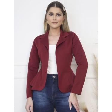 Imagem de Blazer Feminino em Neoprene Casaco Com Babado Terninho - Xora menina, 