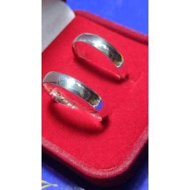 Imagem de Alianças Namoro Prata 950  Namoro e Cmpromisso 4 mm Lisa Anatômica - P