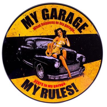 Imagem de Luminoso de Parede My Rules Carros Retrô Vintage para Bar, Garagem, Churrasqueira, Espaço Gourmet