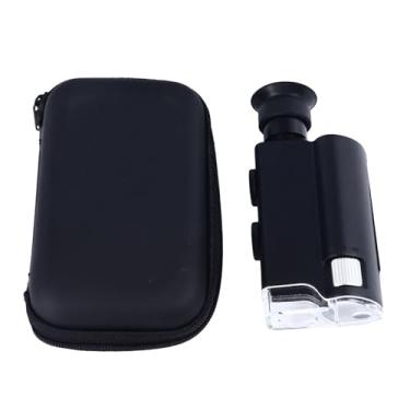 Imagem de Zoom de Microscópio Portátil Ajustável de 200 a 240X Com Luz LED Mini Microscópio óptico de Bolso para Identificação de Inspeção de Notas, Joias de Jade, Moedas