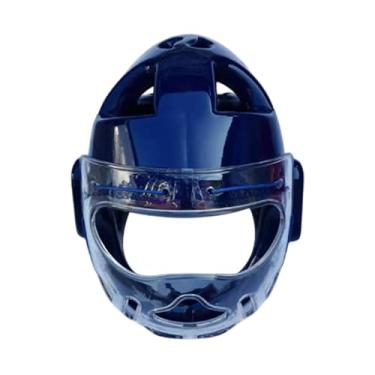 Imagem de menolana Protetor de cabeça para boxe, protetor de cabeça respirável, engrossado, ajustável, proteção para testa e ouvido, para sparring, karatê, taekwondo, S