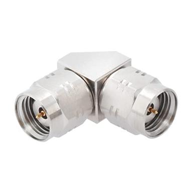 Imagem de withwave Adaptador de micro-ondas macho de precisão de 1,85 mm para macho de 1,85 mm (ângulo direito), CC para 67 GHz, 50 Ohm, corpo de aço inoxidável
