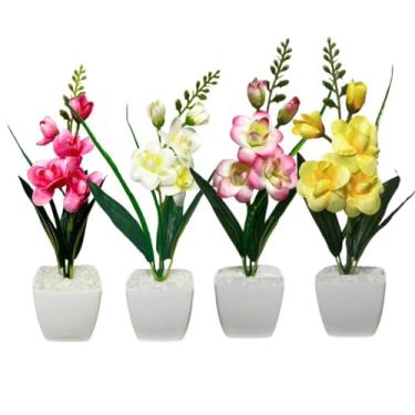 Imagem de Arranjo De Flores Orquídeas Artificiais Kit 4 Decoração