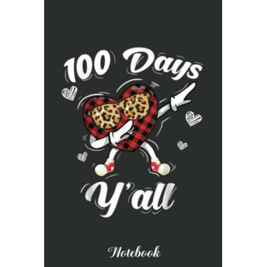 Imagem de Leopard Buffalo Plaid 100 Day Y'all Of School Dabbing Heart Notebook: Funny 100 Days Of School Gift Lined Notebook Confetti Writing Diary Planner Gift ... Children, Blank 110 Pages, 6x9 inches