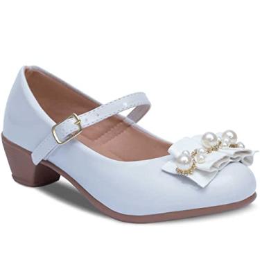 Imagem de Sapatilha Salto Infantil Feminino Sapato Social Festa 03.18 (Branco, BR, Criança de 4 a 8 anos, Numérico, 30)