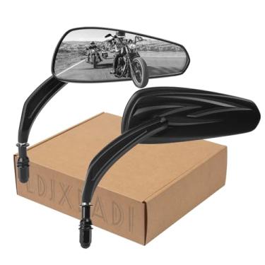 Imagem de LDJXDADI Espelhos retrovisores de motocicleta para Harley Sportster Road King Street Electra Glide Road Glide Dyna Softail 1982-2023 (preto)