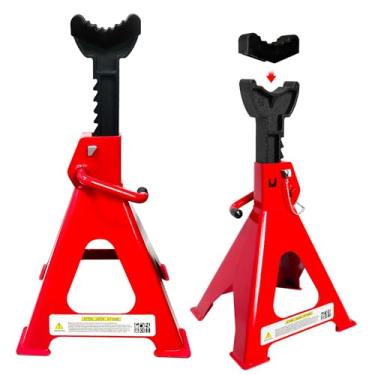 Imagem de Macaco de 6 toneladas (6 kg), 39.6 cm-59.4 cm ajustável com trava de pino duplo, suportes de macaco resistentes com almofadas de borracha extra, suportes de macaco para caminhões, elevadores de carro