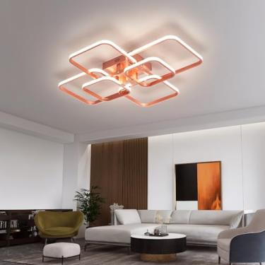 Imagem de Rosa de ouro Lustre de Teto Moderno levou lâmpada para Sala de Jantar Sala de Estar cozinha Cama quarto Decoração levou Lustre Luminária AC110-240V led plafon (6 caixas L70*W58CM)