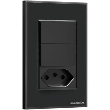 Imagem de Interruptor Tomada Inteligente Zigbee 2 Botões Físicos Novadigital Tuya Smart Life Alexa Cor Preto