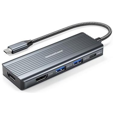 Imagem de DockteckExpand USB C to HDMI, Dual Monitor Adapter, 5 in 1 USB C Adapter with 2 HDMI 4K, 2 USB 3.0, PD 100W Charging, USB C to MultiPort Adapter for Dell, HP, MacBook and Type C Devices