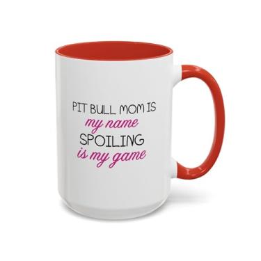 Imagem de Caneca de café Pit Bull Mom, presente para amantes de pitbull, caneca para pais de animais de estimação, presente exclusivo para mãe de cachorro, xícara de café engraçada para mães de animais de