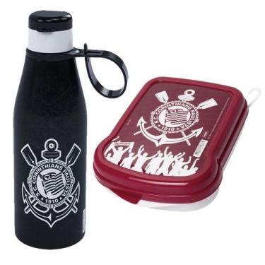 Imagem de Kit Garrafa de Água e Sanduicheira do Corinthians Oficial - PLASUTIL