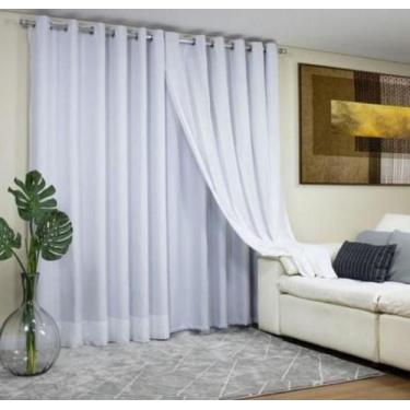 Imagem de Cortina Branca Forro Com Linho 6.00 X 2.60 - Vigui