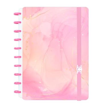 Imagem de Caderno Criativo Marmore Pink Dream A4/A5 Disco Inteligente (Grande A4)