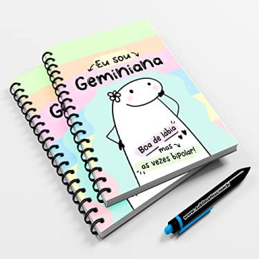 Imagem de Caderno Universitário 96fls Meme Flork Signo Geminiana