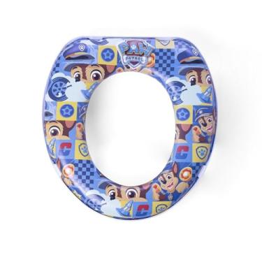 Imagem de Assento Redutor De Vaso Adaptador Bebe Acolchoado Treinamento Desfralde Patrulha Canina Suporte Vaso Sanitário Infantil (Azul)