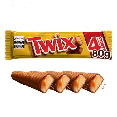 Imagem de Chocolate Twix Original 4 Barras 80g