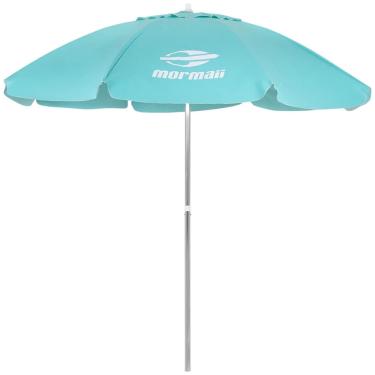 Imagem de Guarda-Sol Central Bagum Articulado em Alumínio Mormaii 2,40m Verde Ciano 12168 Bel Fix
