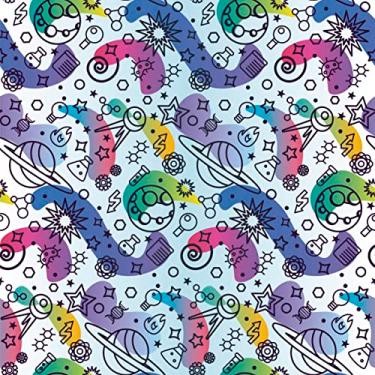 Imagem de Papel De Parede 3m Adesivo Lavável Ateliê Escritório Planeta Aquarela Color