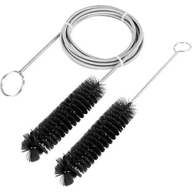 Imagem de Escova de limpeza de tubos CPAP - 1,8 m flexível + 1,8 cm prática escova de cerdas de arame de aço inoxidável - serve para tubos padrão de 22 mm de diâmetro