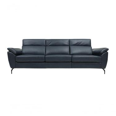 Imagem de Sofá De Couro Hannover 3 Lugares Blue Bicolor 2,78 M - Mempra