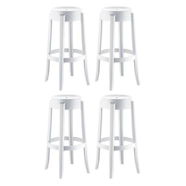 Imagem de Conjunto com 4 Banquetasde Plástico Shine Branco
