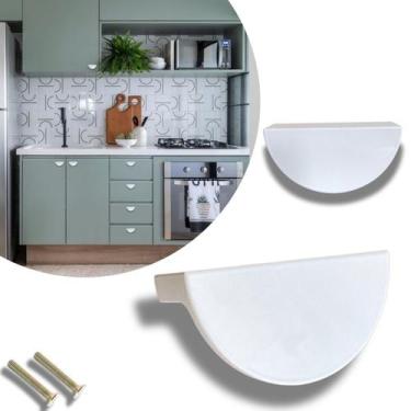 Imagem de Kit 2 Puxadores De Móveis Concha Premium - Compras Fáceis, BRANCO