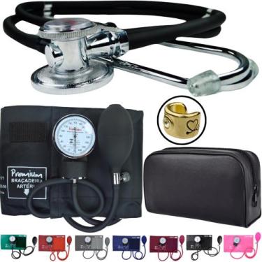 Imagem de Kit Aparelho Pressao Esfigmo Aneroide Estetoscopio Rappaport - Love Sa