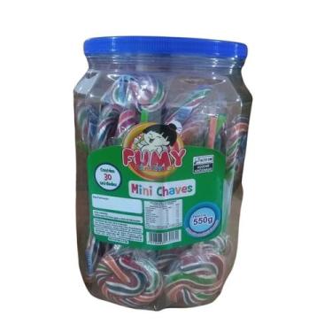 Imagem de Pirulito Psicodelico Mini Chaves Colorido - 30Un - 550g - Fumy