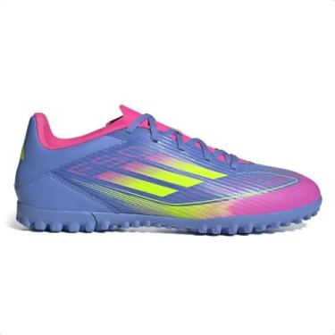 Imagem de Chuteira Society Adidas F50 Club Blue Fusion/lucid Lemon/lucid Pink Ie1223 39