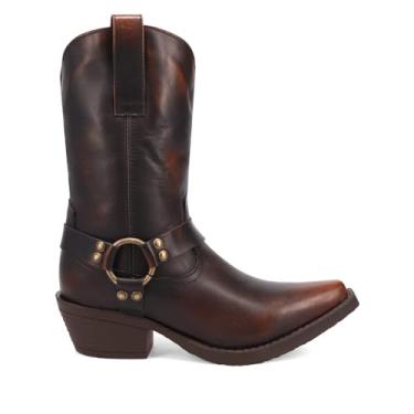 Imagem de Dingo Bota feminina Ride Away Snip Toe Casual Cano Médio Salto Baixo 2,5-5 cm - Marrom, Marrom, 35