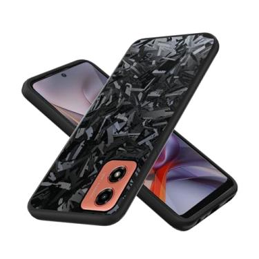 Imagem de Compatível com Motorola Moto G04/G24/E14/G04S Capa de telefone TPU de silicone macio + fibra de carbono texturizada 3D anti-impressão digital