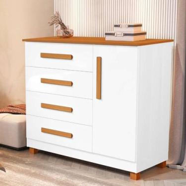 Imagem de Cômoda Gaveteiro Organizadora com 4 Gavetas Sapateira 100% MDF Reforça