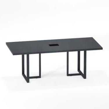 Imagem de Mesa De Reunião Retangular Com Power Box Tubular PE 40 Pandin 2,00 M G