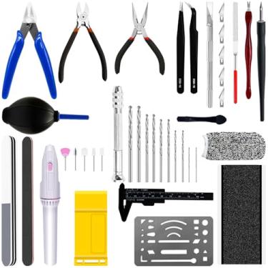 Imagem de Yauhar Kit de ferramentas de construção de modelo de 21 peças para Bandai Gundam Gunpla, conjunto de ferramentas de passatempo contém alicates de corte, pinças, varas de lixa para modelos, construção