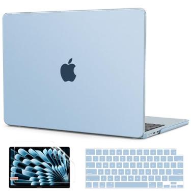 Imagem de G JGOO Capa compatível com MacBook Air de 13 polegadas 2025 2024 2023 2022 M4 A3240 M3 A3113 M2 A2681, capa rígida de plástico fosco para MacBook Air de 13,6 polegadas + capa de teclado + protetor de